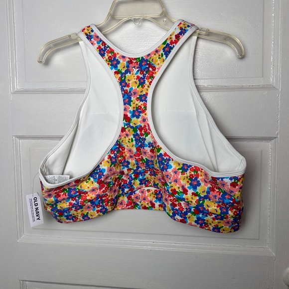 Old Navy Active Sports Bra Powersoft Go Dry Racerback Removable Pads Floral NWT - Picture 10 of 15